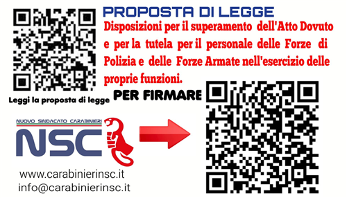 Raccolta firme: Iniziativa proposta di Legge Popolare per la dignità e la tutela del personale delle Forze dell'Ordine e delle Forze Armate
